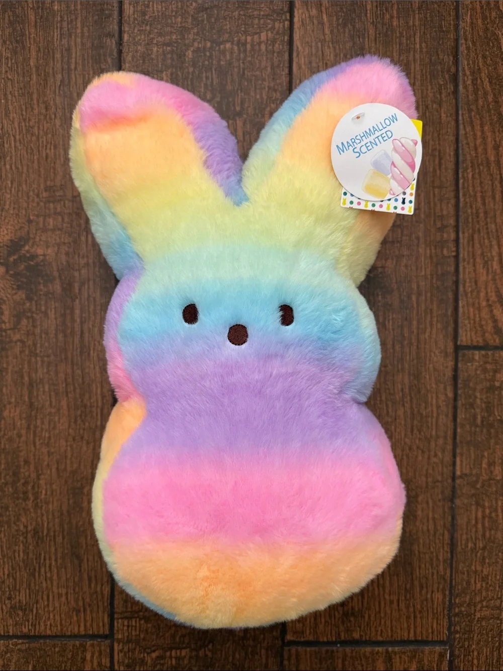 Peeps Multicolor Rainbow Marshmallow Scented 14 inch Bunny Plushie